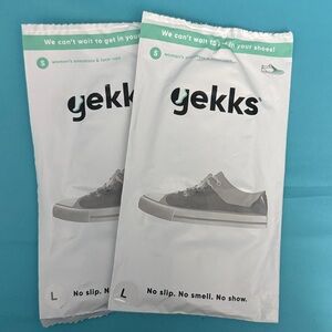 Gekks no-show socks for Women’s Sneakers and Lace-Ups, 2 pairs Large, Black